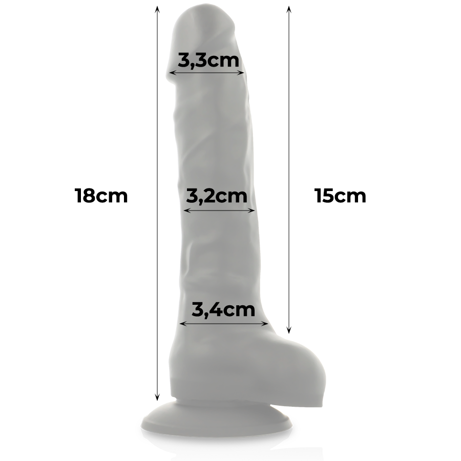 Dildo Silicone Memória Articulável Cock Miller Preto 15x3.3cm