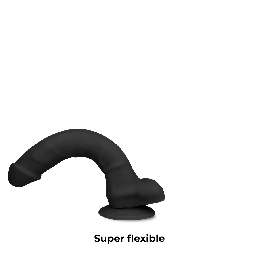 Dildo Silicone Memória Articulável Cock Miller Preto 15x3.3cm