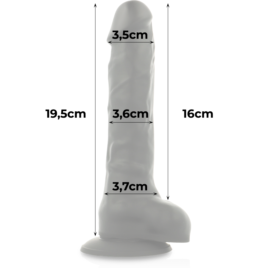 Dildo Silicone Memória Articulável Cock Miller Preto 16x3.7 cm