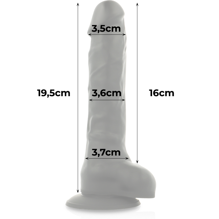 Dildo Silicone Memória Articulável Cock Miller Preto 16x3.7 cm