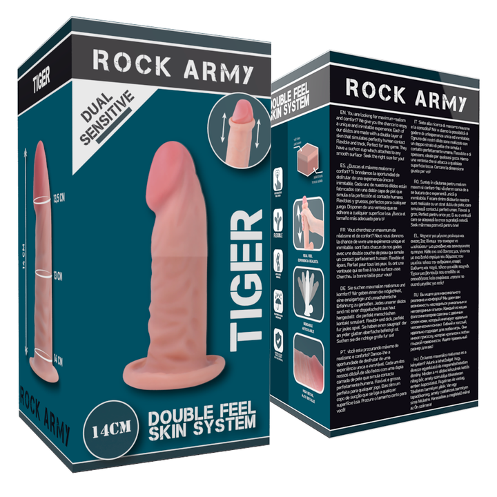 Dildo Tripla Densidade RockArmy Tiger 14x4.5cm