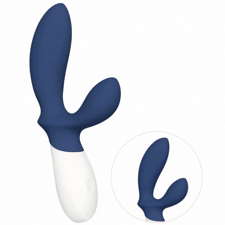 Estimulador Anal Usb Movimento Ponto-P e Vibração Lelo Loki Wave 2 Azul