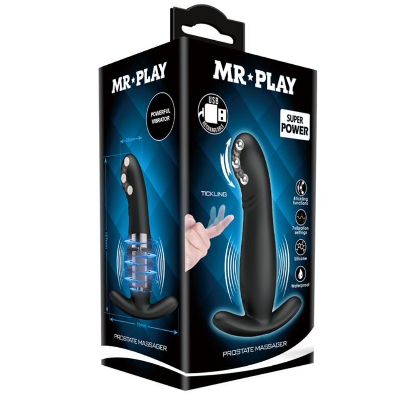 Estimulador Anal Usb Movimento Ponto-P e Vibração Mr. Play 9
