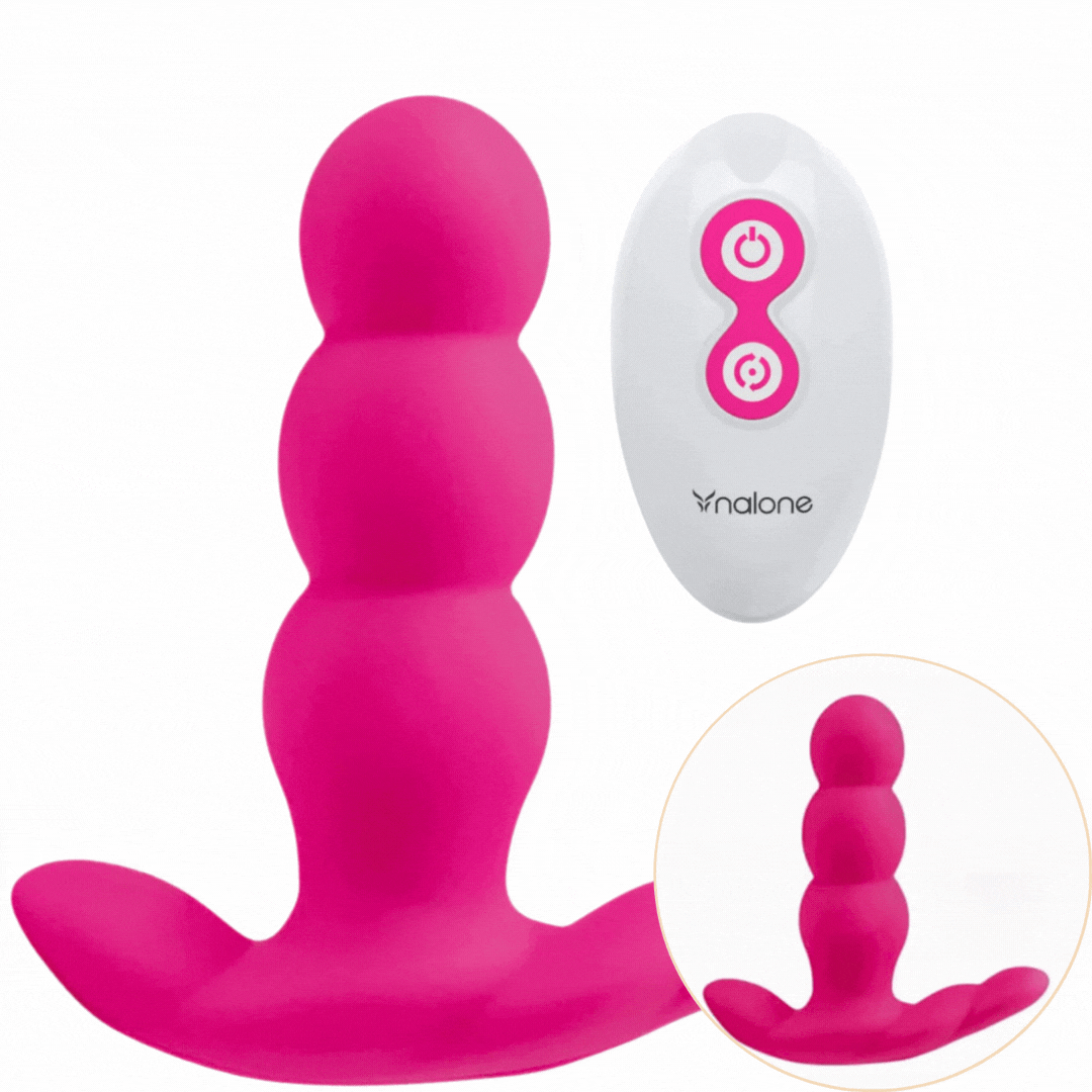 Estimulador Anal Usb Movimento Rotação e Vibração Nalone Pearl Preto Controlo Remoto