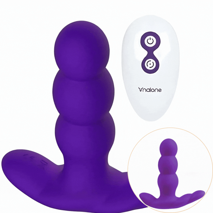 Estimulador Anal Usb Movimento Rotação e Vibração Nalone Pearl Roxo Controlo Remoto