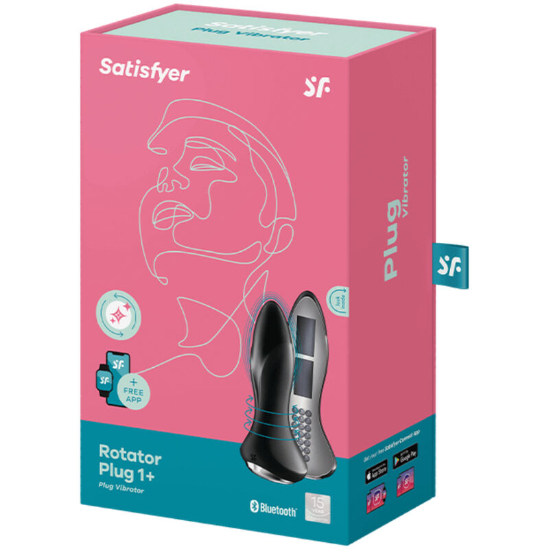 Estimulador Anal Usb Movimento Rotação e Vibração Satisfyer Rotator 1+ Preto Controlo Remoto App
