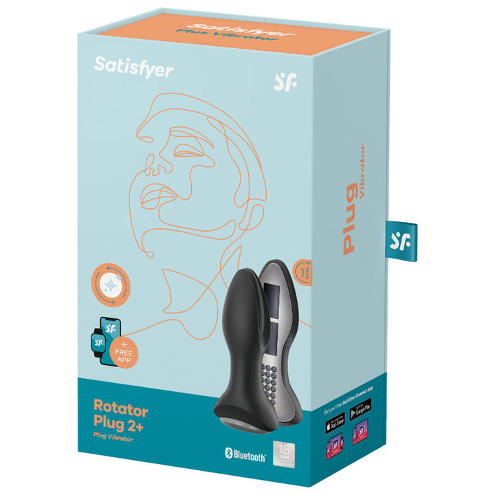 Estimulador Anal Usb Movimento Rotação e Vibração Satisfyer Rotator 2+ Preto Controlo Remoto App