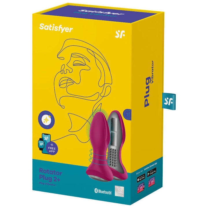 Estimulador Anal Usb Movimento Rotação e Vibração Satisfyer Rotator 2+ Vermelho Controlo Remoto App