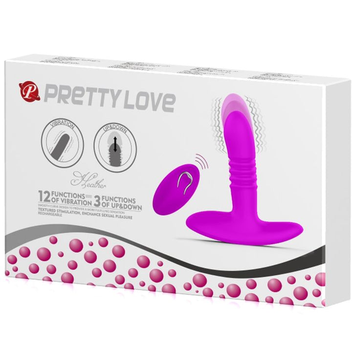 Estimulador Anal Usb Movimento Telescópico e Vibração PrettyLove Heather Controlo Remoto