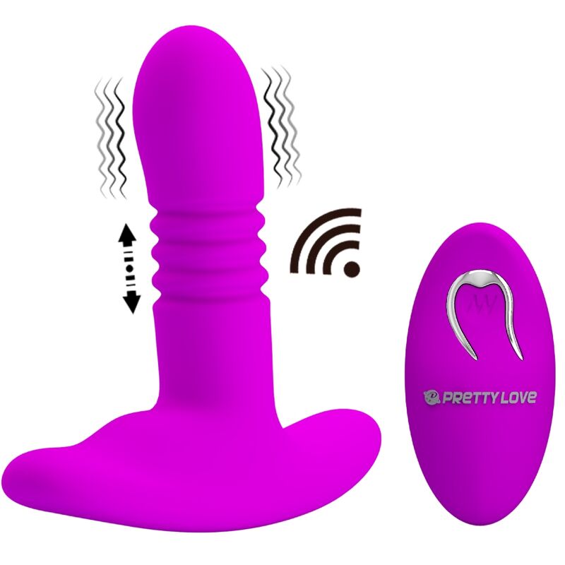 Estimulador Anal Usb Movimento Telescópico e Vibração PrettyLove Heather Controlo Remoto