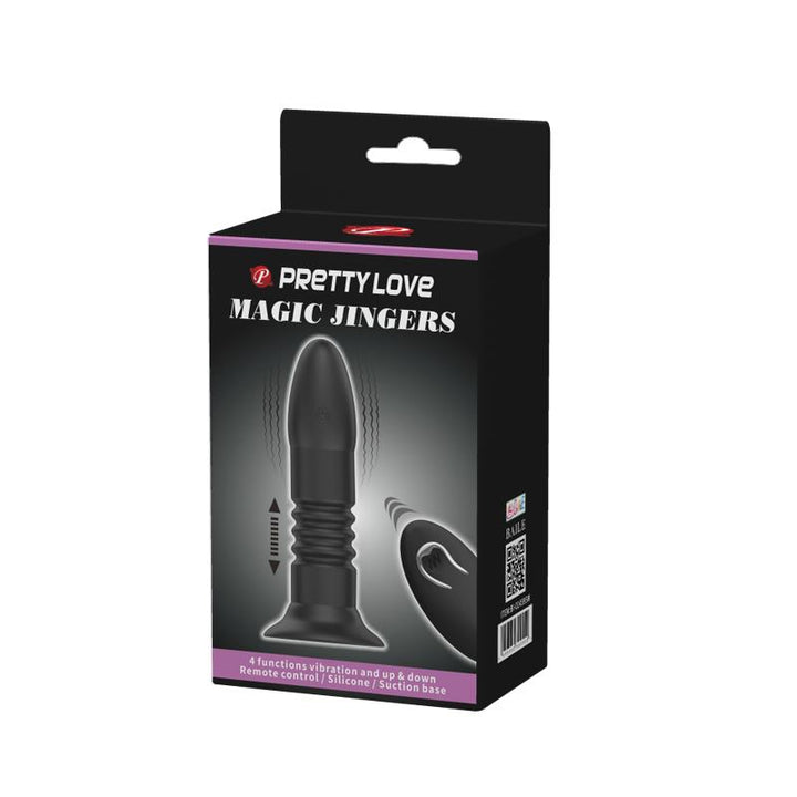 Estimulador Anal Usb Movimento Telescópico e Vibração PrettyLove Jingers Controlo Remoto