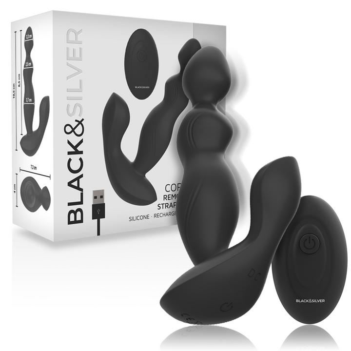 Estimulador Anal Usb Vibração Black&Silver Cora Controlo Remoto