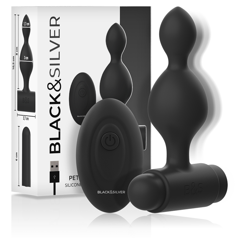 Estimulador Anal Usb Vibração Black&Silver Tucker Petit Controlo Remoto