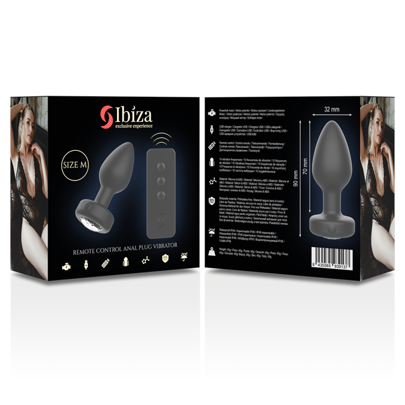 Estimulador Anal Usb Vibração Ibiza Jóia M Controlo Remoto
