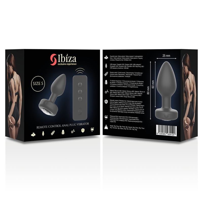 Estimulador Anal Usb Vibração Ibiza Jóia S Controlo Remoto