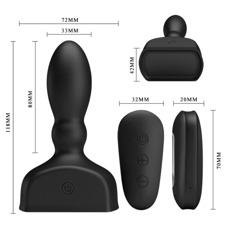 Estimulador Anal Usb Vibração Insuflável Mr. Play 4 Controlo Remoto