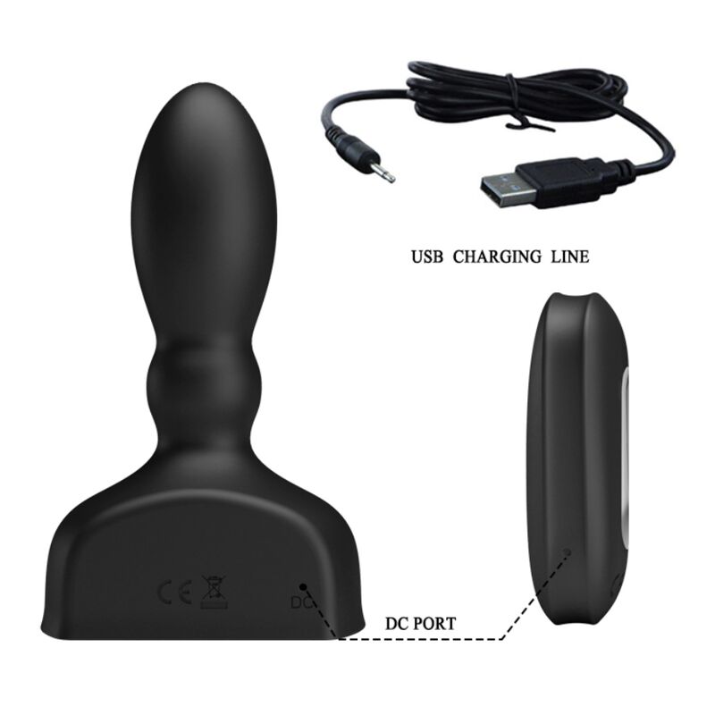 Estimulador Anal Usb Vibração Insuflável Mr. Play 4 Controlo Remoto