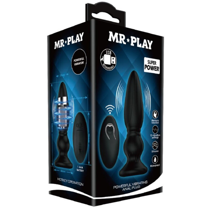 Estimulador Anal Usb Vibração Mr. Play 8 Controlo Remoto
