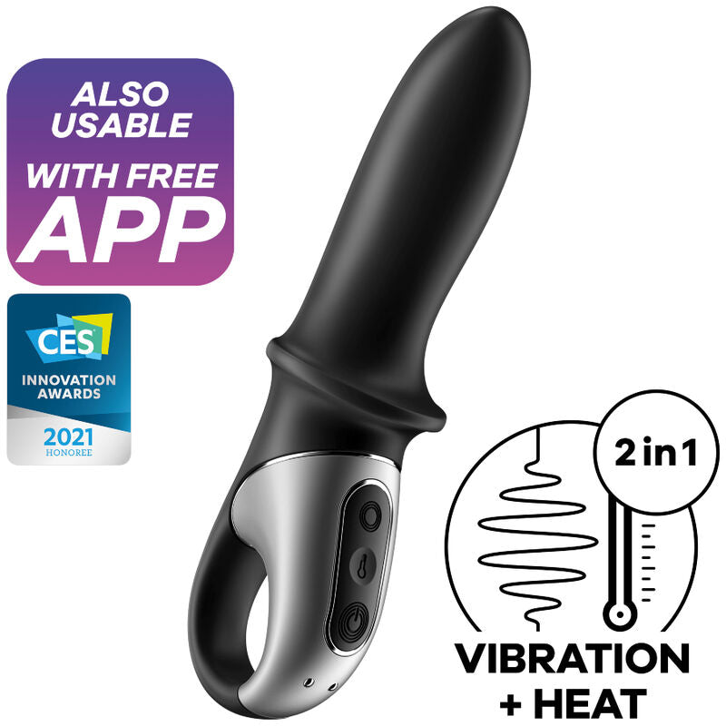 Estimulador Anal Usb Vibração Satisfyer Hot Passion Preto Controlo Remoto App