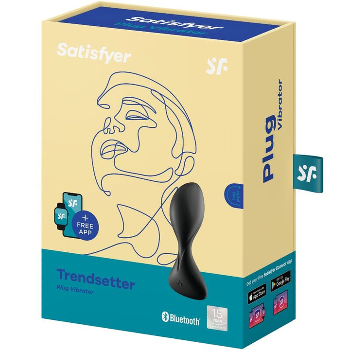 Estimulador Anal Usb Vibração Satisfyer Trendsetter Preto Controlo Remoto App