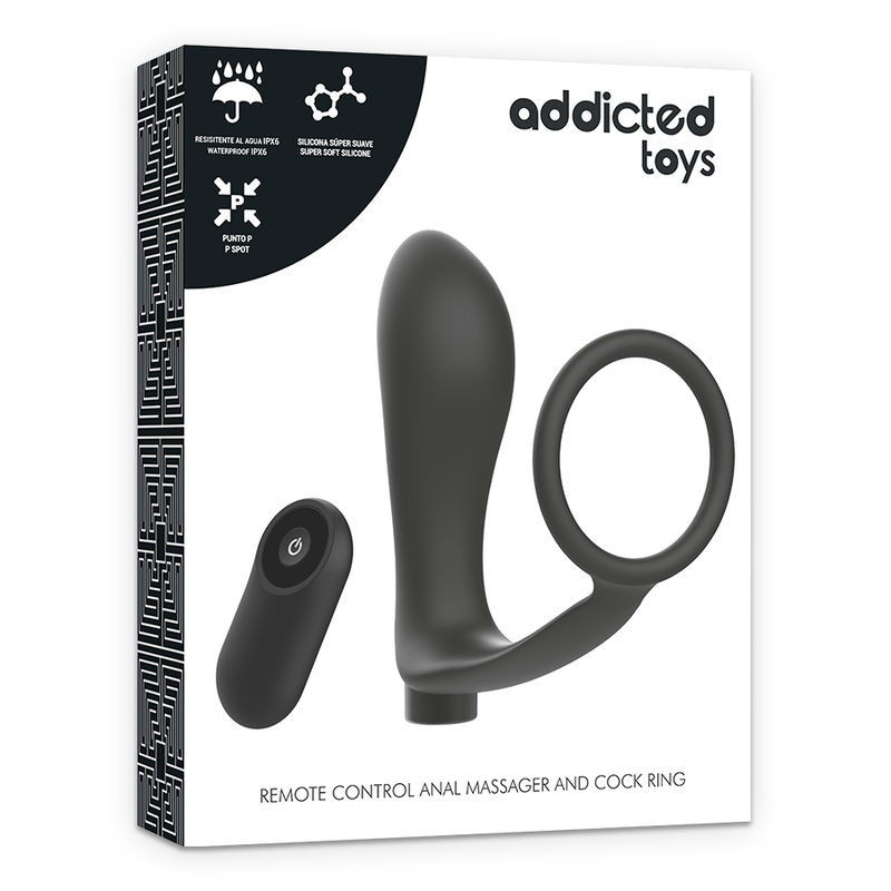 Estimulador Anal Usb Vibração e Anel Peniano Addicted Cirus Controlo Remoto