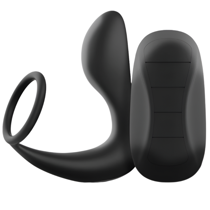 Estimulador Anal Usb Vibração e Anel Peniano Black&Silver Controlo Remoto