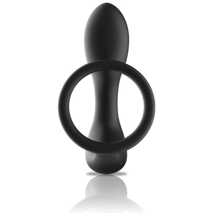 Estimulador Anal Usb Vibração e Anel Peniano Black&Silver Controlo Remoto