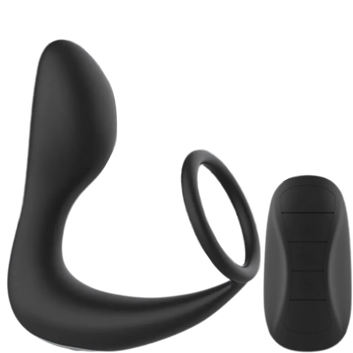 Estimulador Anal Usb Vibração e Anel Peniano Black&Silver Controlo Remoto