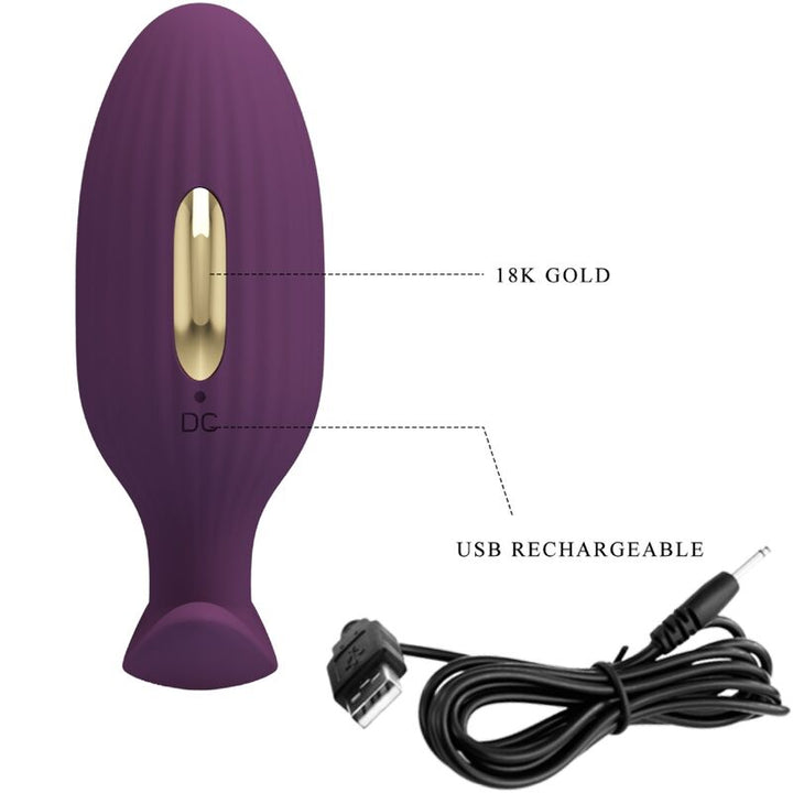 Estimulador Anal Usb Vibração e Eletroestimulação Usb PrettyLove Jefferson Controlo Remoto App