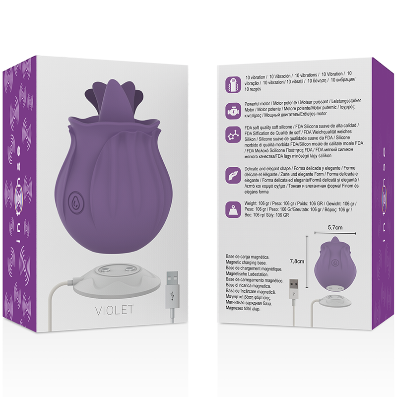 Estimulador Clitoriano Usb Movimento Língua Intense Violet