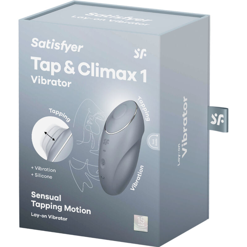 Estimulador Clitoriano Usb Movimento Pulsação Satisfyer Tap & Climax 1 Cinza