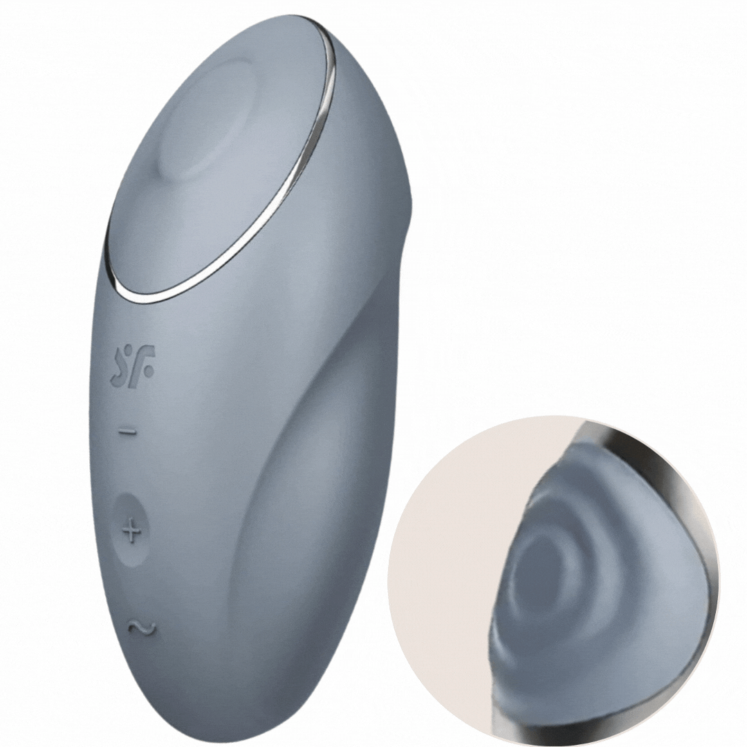 Estimulador Clitoriano Usb Movimento Pulsação Satisfyer Tap & Climax 1 Cinza