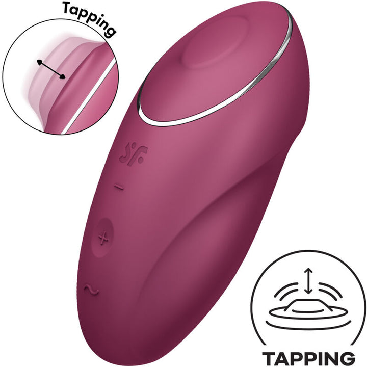 Estimulador Clitoriano Usb Movimento Pulsação Satisfyer Tap & Climax 1 Vermelho