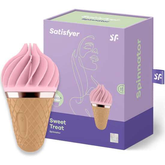 Estimulador Clitoriano Usb Movimento Rotação Satisfyer Sweet Treat Marrom e Rosa