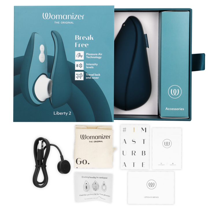 Estimulador Clitoriano Usb Sucção Womanizer Liberty 2 Azul