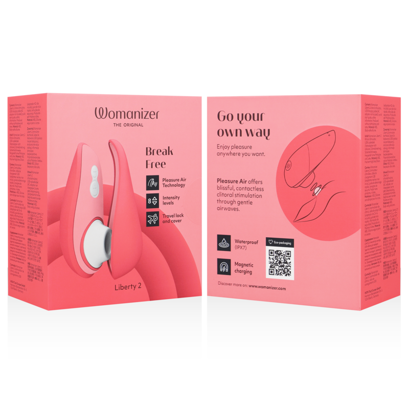 Estimulador Clitoriano Usb Sucção Womanizer Liberty 2 Rosa
