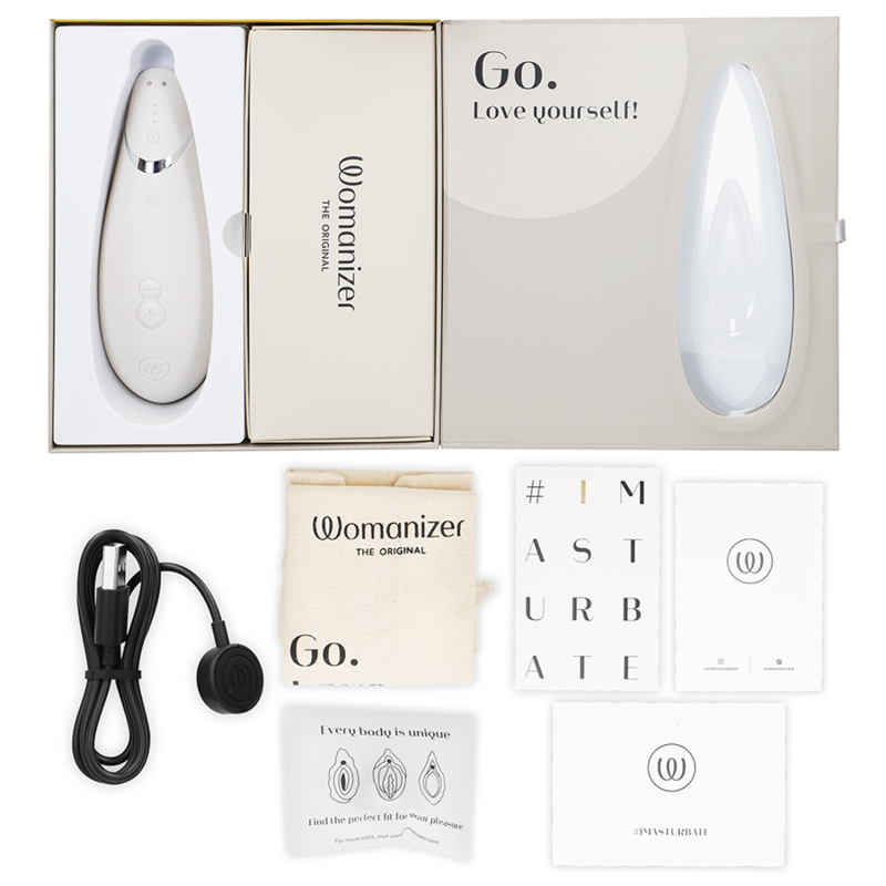 Estimulador Clitoriano Usb Sucção Womanizer Premium 2 Cinzento