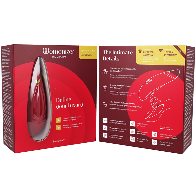 Estimulador Clitoriano Usb Sucção Womanizer Premium 2 Vermelho