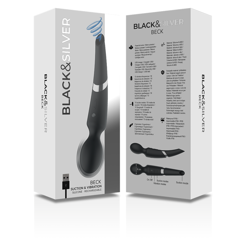 Estimulador Clitoriano Usb Sucção e Vibração Black&Silver Beck