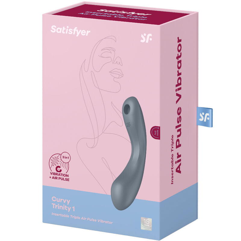 Estimulador Clitoriano Usb Sucção e Vibração Satisfyer Curve Trinity 1 Cinzento