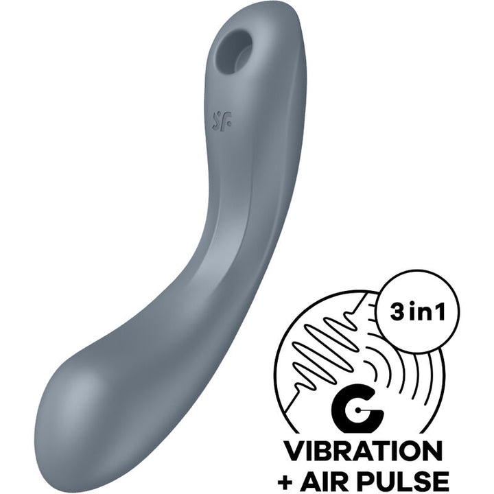 Estimulador Clitoriano Usb Sucção e Vibração Satisfyer Curve Trinity 1 Cinzento