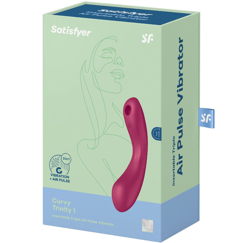 Estimulador Clitoriano Usb Sucção e Vibração Satisfyer Curve Trinity 1 Vermelho