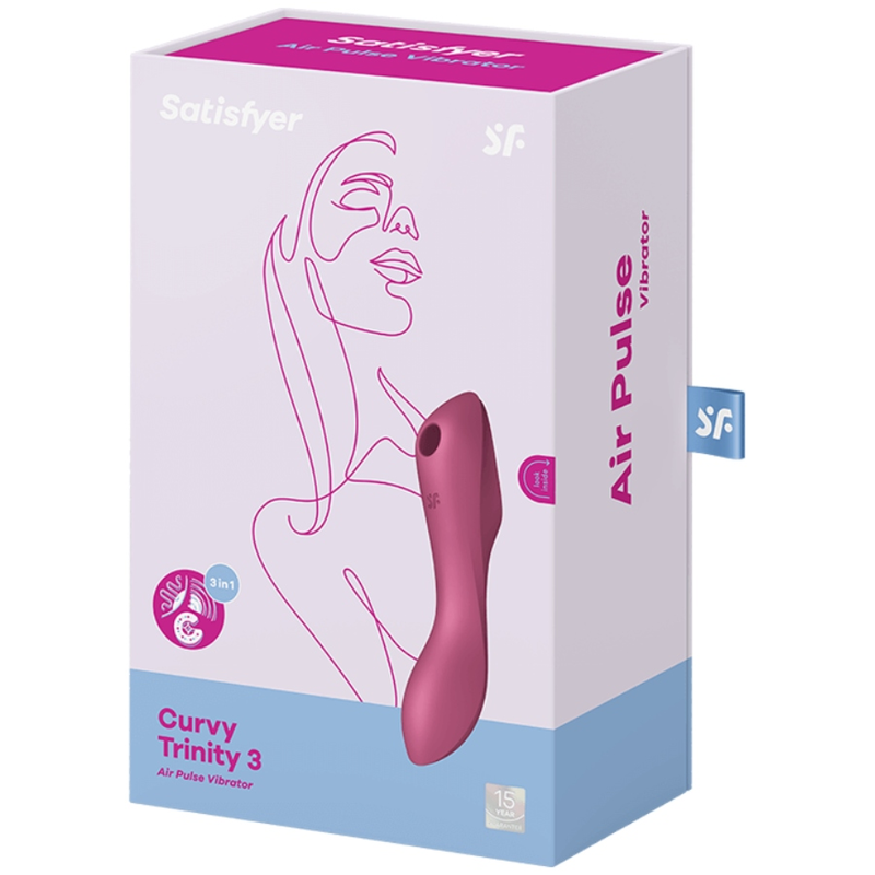 Estimulador Clitoriano Usb Sucção e Vibração Satisfyer Curvy Trinity 3 Vermelho