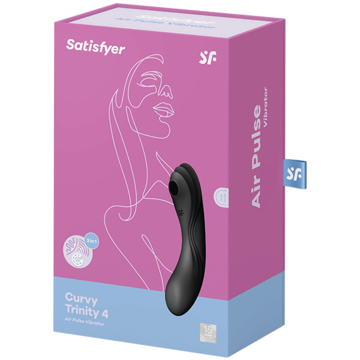 Estimulador Clitoriano Usb Sucção e Vibração Satisfyer Curvy Trinity 4 Preto