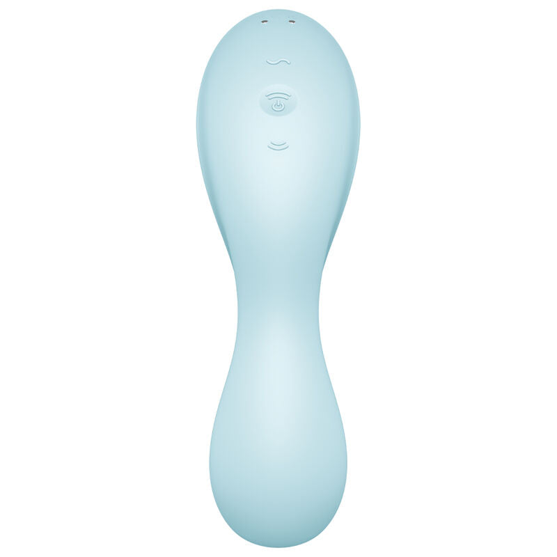 Estimulador Clitoriano Usb Sucção e Vibração Satisfyer Curvy Trinity 5+ Azul Controlo Remoto App