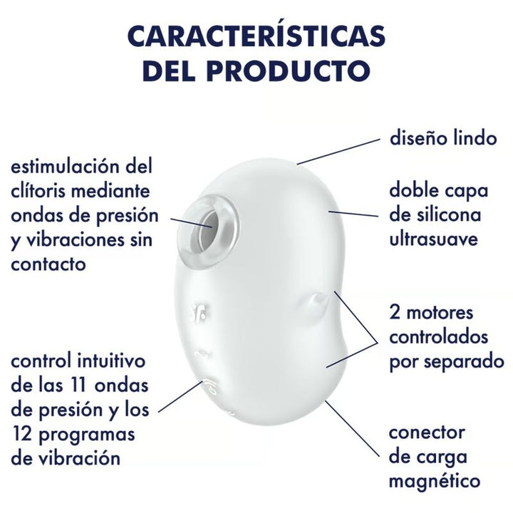 Estimulador Clitoriano Usb Sucção e Vibração Satisfyer Cutie Ghost Branco