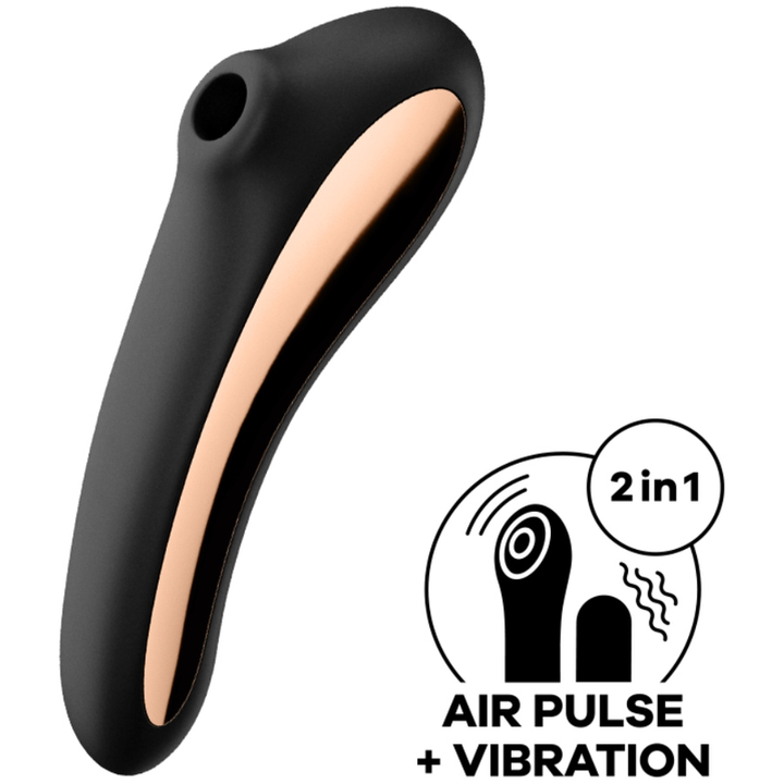 Estimulador Clitoriano Usb Sucção e Vibração Satisfyer Dual Kiss Preto