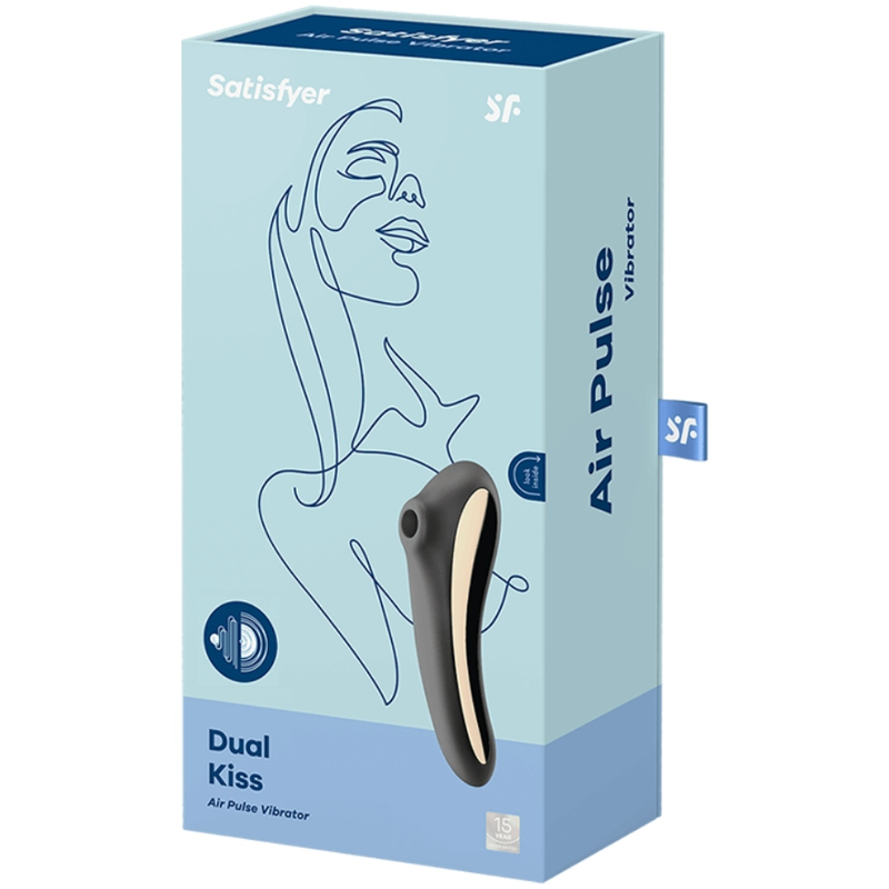 Estimulador Clitoriano Usb Sucção e Vibração Satisfyer Dual Kiss Preto