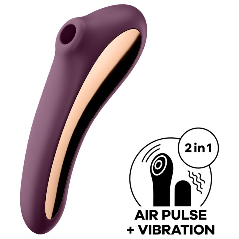 Estimulador Clitoriano Usb Sucção e Vibração Satisfyer Dual Kiss Roxo