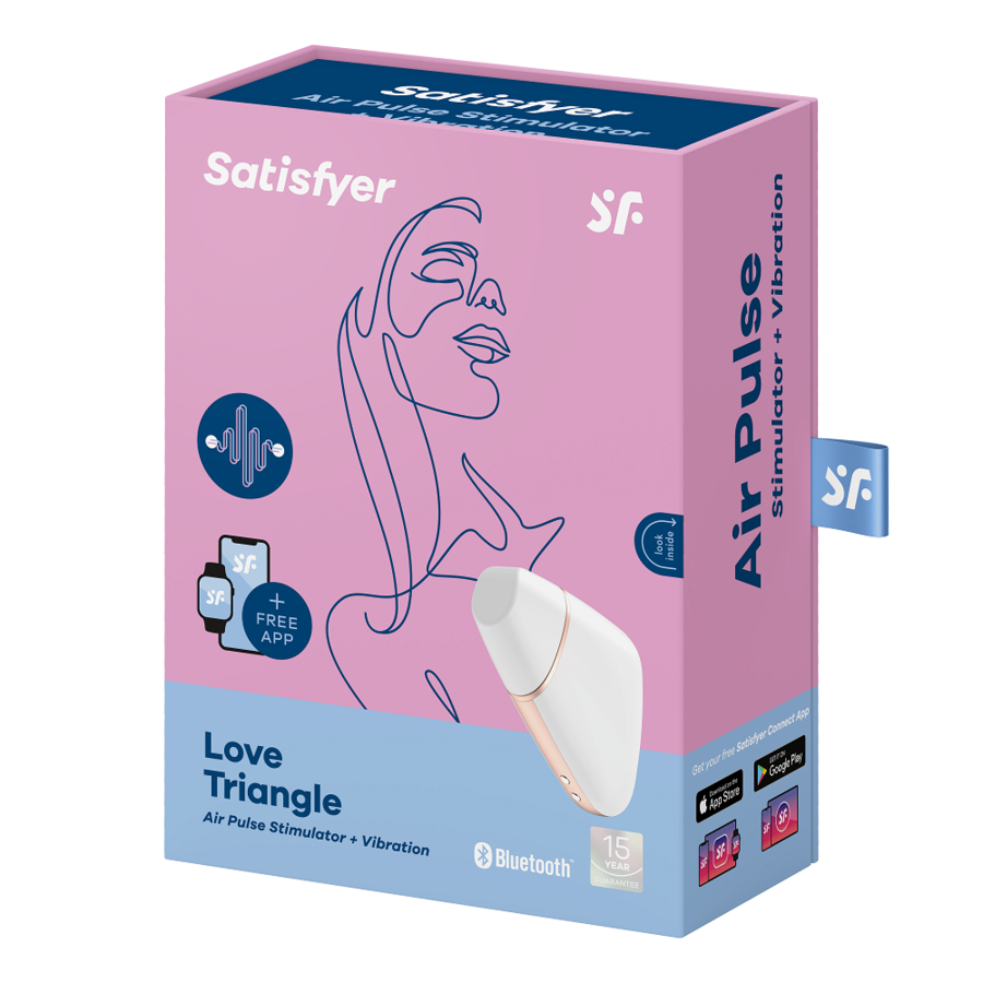 Estimulador Clitoriano Usb Sucção e Vibração Satisfyer Love Triangle Branco